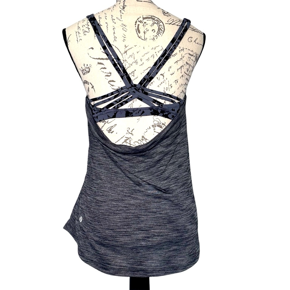 Lululemon Athletica | Strappy Back Athletic Tank Top in Heathered Gray | Size 6